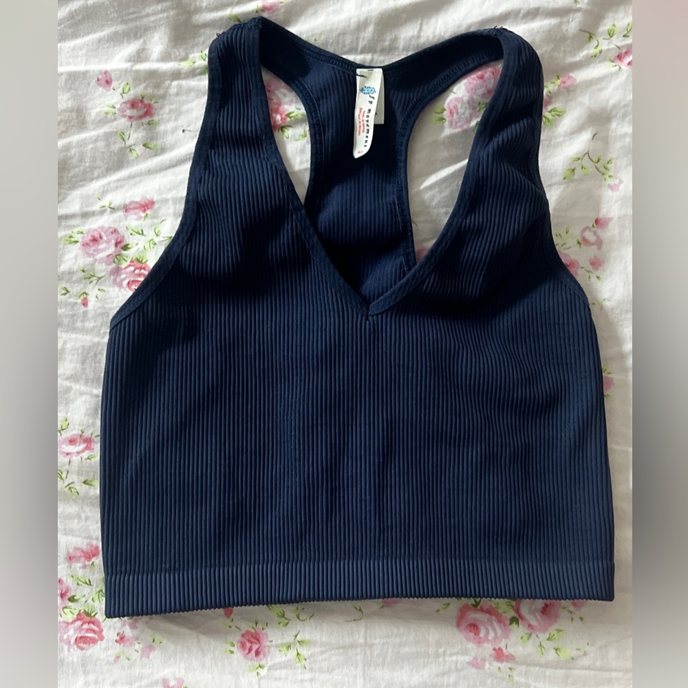 free peopl tank top vneck blue